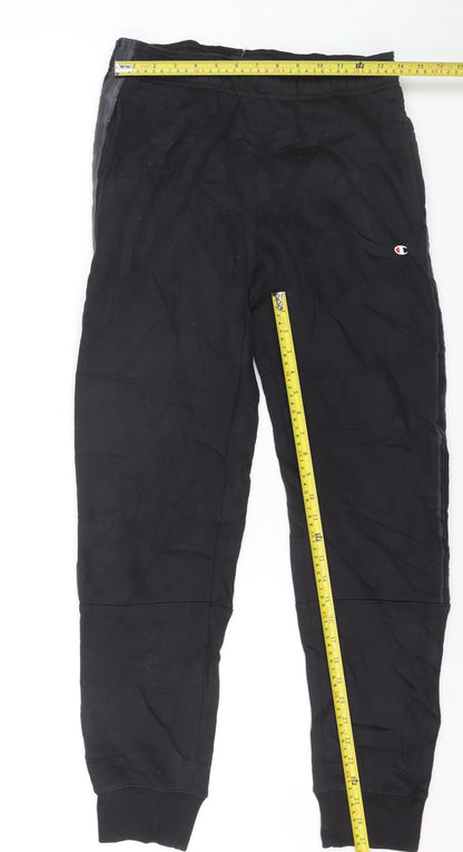 Champion Men's Black S Jogger Trousers Side Stripe Athleticwear