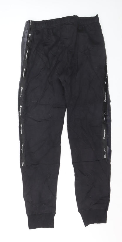 Champion Men's Black S Jogger Trousers Side Stripe Athleticwear