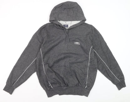 Umbro Men's Grey Pullover Hoodie Size M Sportswear