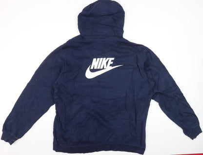 Nike x Stranger Things Men’s Blue Pullover Hoodie L Hawkins Phys Ed