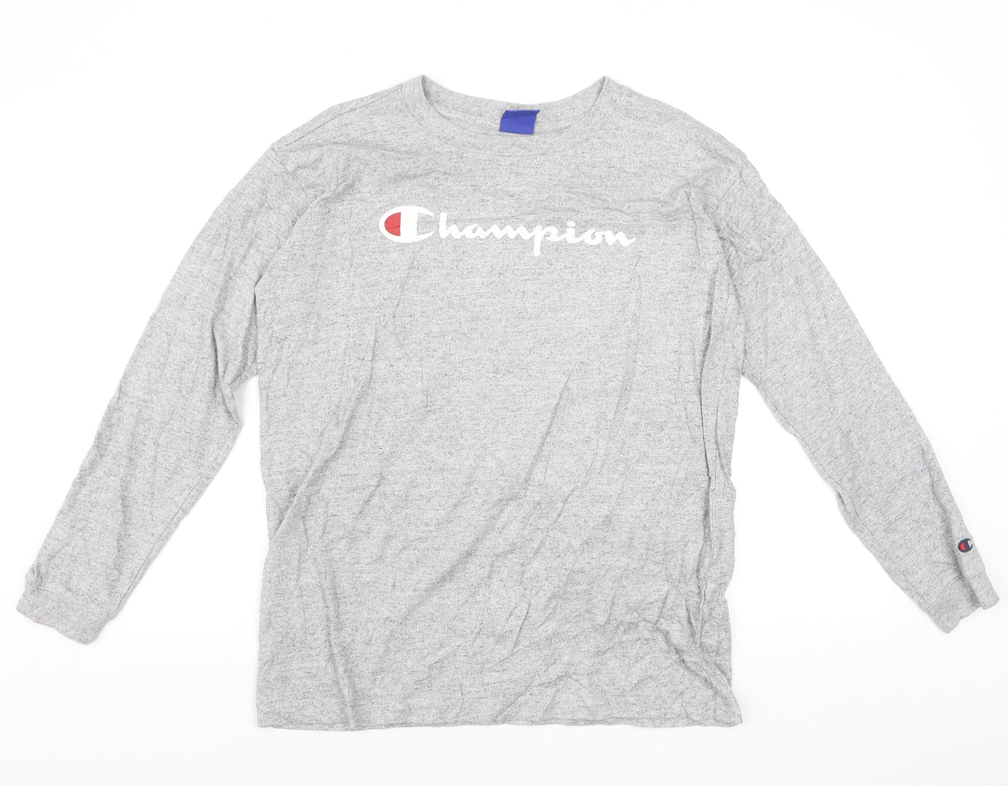 Champion Men's Grey Small Pullover Sweatshirt with Logo