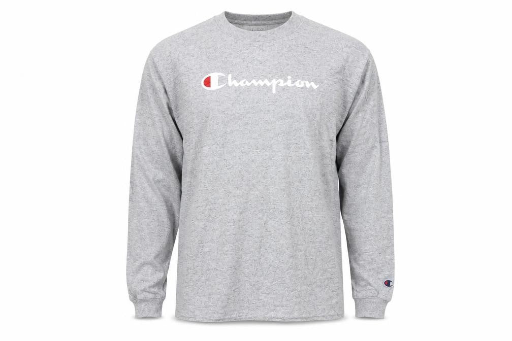 Champion Men's Grey Small Pullover Sweatshirt with Logo