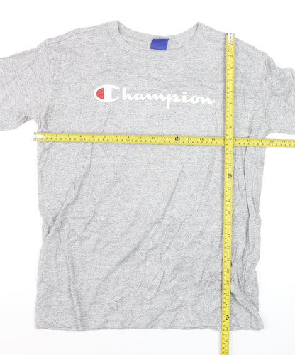 Champion Men's Grey Small Pullover Sweatshirt with Logo