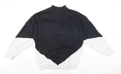 Adidas Women's Black White 1/4 Zip Colourblock Sweatshirt Size 6