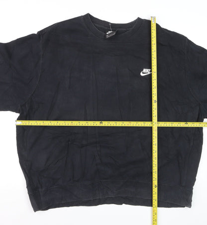 Nike Men's Black 2XL Pullover Crew Neck Fleece Sweatshirt