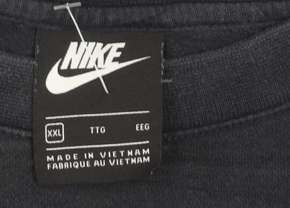 Nike Men's Black 2XL Pullover Crew Neck Fleece Sweatshirt