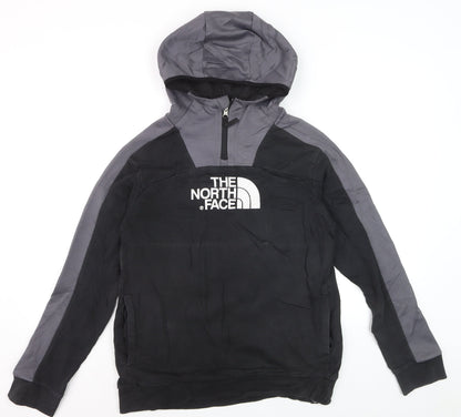 The North Face Boys Black & Grey XL Pullover Hoodie with Logo Print