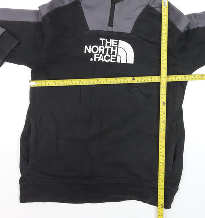 The North Face Boys Black & Grey XL Pullover Hoodie with Logo Print