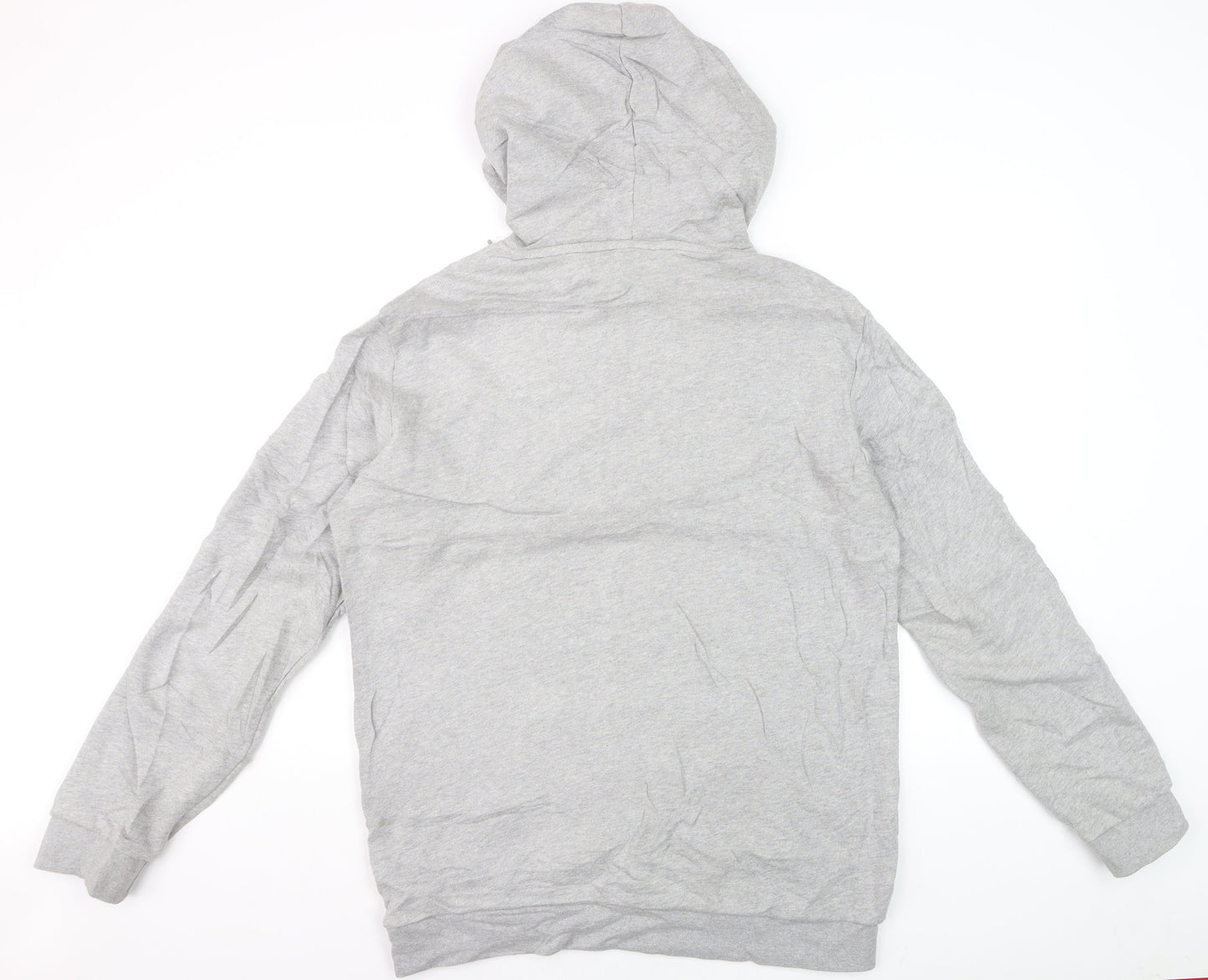 Adidas Men's Grey Pullover Hoodie M Logo Fleece Sweatshirt