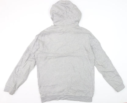 Adidas Men's Grey Pullover Hoodie M Logo Fleece Sweatshirt