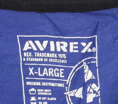 Avirex Men's Blue XL Biker Eagle Graphic Crew Neck T-Shirt