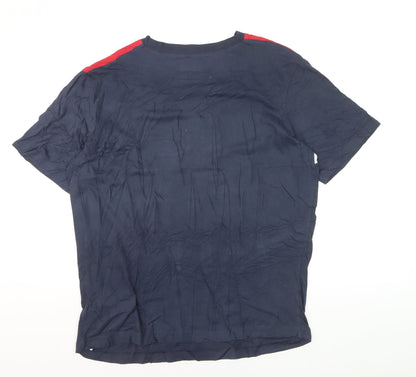 NFL Team Apparel Men's Texans Navy Red Colourblock T-Shirt XL