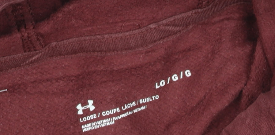 Under Armour Men's Red Pullover Hoodie Size L Relaxed Fit