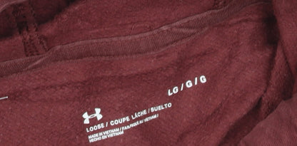 Under Armour Men's Red Pullover Hoodie Size L Relaxed Fit