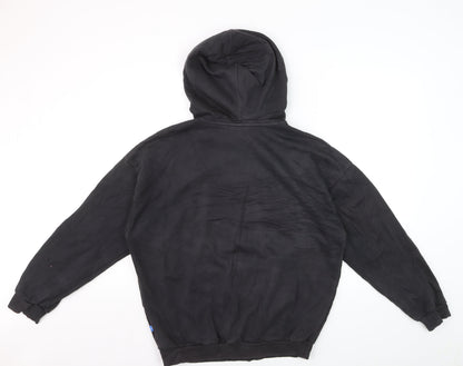 Adidas Women Black Trefoil Pullover Hoodie Size 10 Cotton Blend