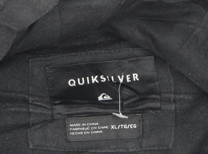 Quiksilver Men’s Black XL Pullover Hoodie Fleece Logo Sweatshirt