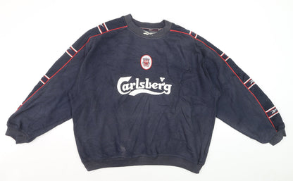 Reebok Men’s Blue Liverpool F.C. Logo Pullover Sweatshirt L Vintage
