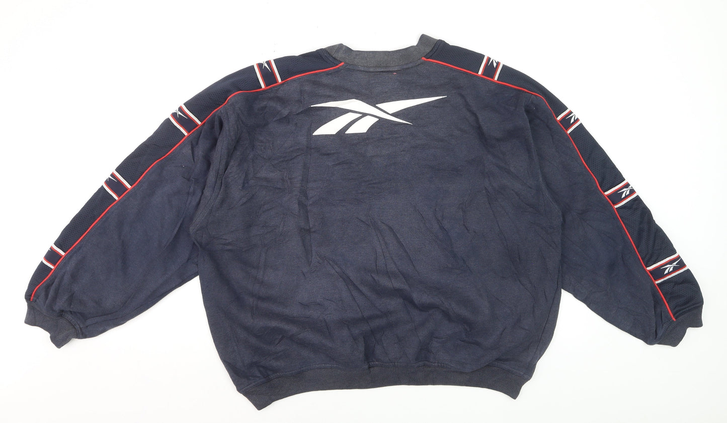 Reebok Men’s Blue Liverpool F.C. Logo Pullover Sweatshirt L Vintage
