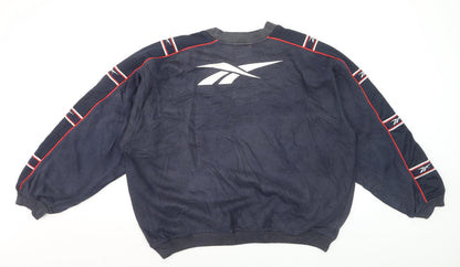 Reebok Men’s Blue Liverpool F.C. Logo Pullover Sweatshirt L Vintage