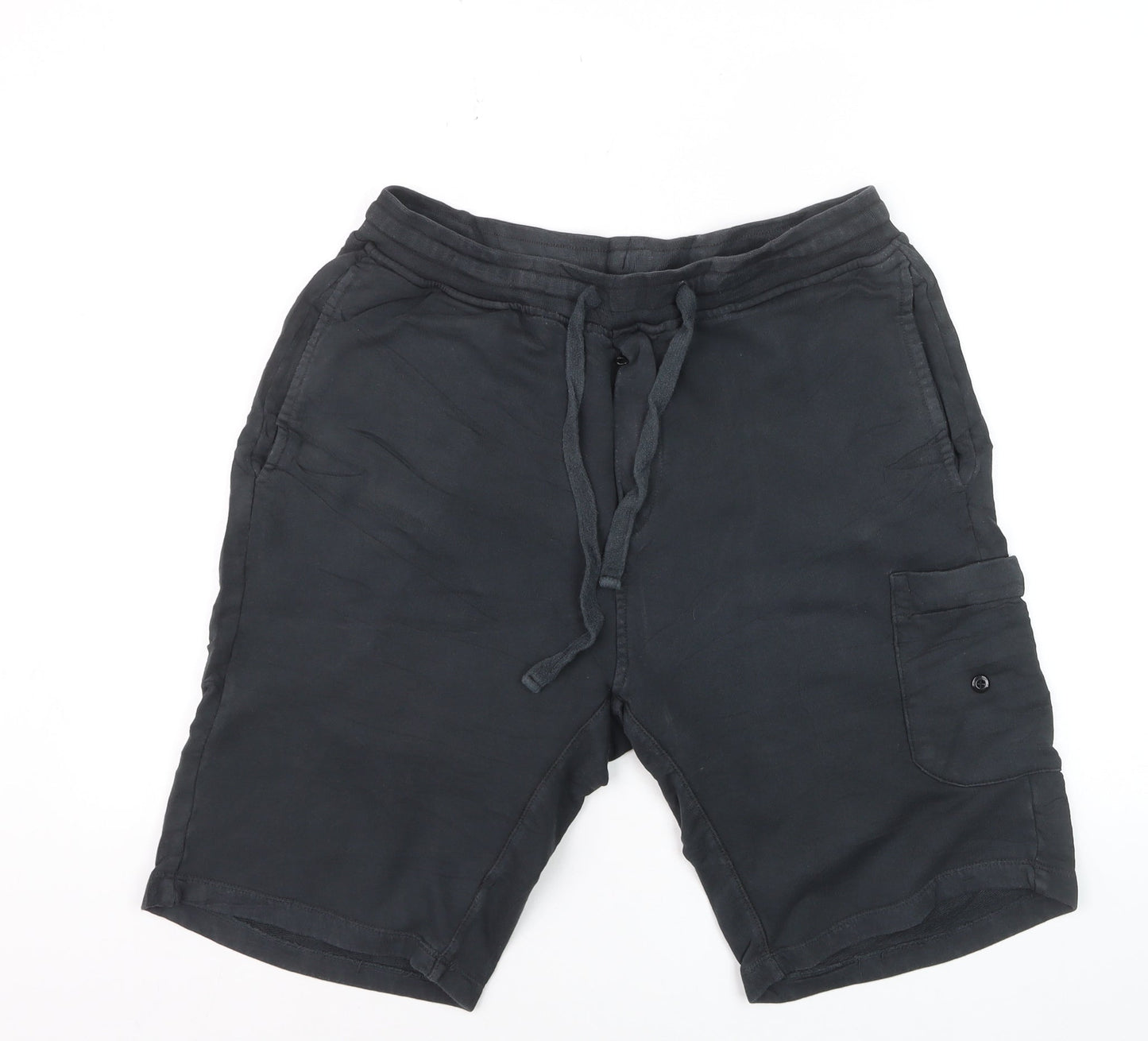 Stone Island Men's Black Cargo Jersey Shorts L Elastic Waist