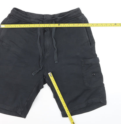 Stone Island Men's Black Cargo Jersey Shorts L Elastic Waist