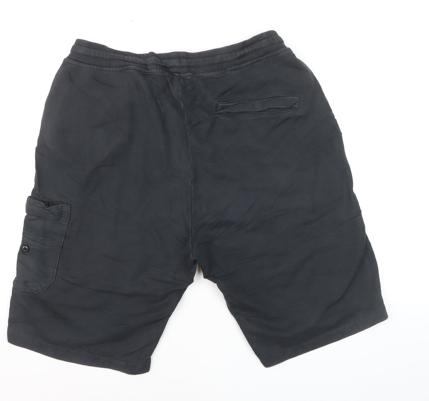 Stone Island Men's Black Cargo Jersey Shorts L Elastic Waist