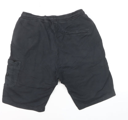 Stone Island Men's Black Cargo Jersey Shorts L Elastic Waist