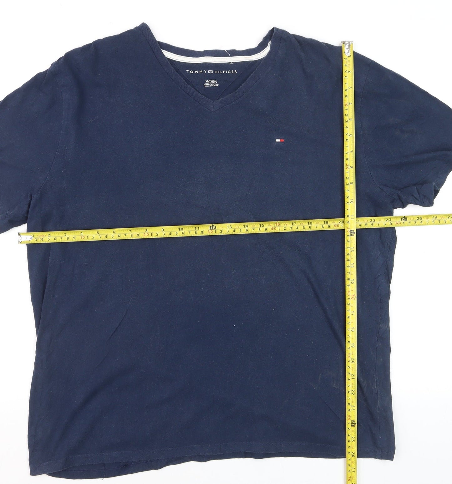 Tommy Hilfiger Men's Blue V-Neck Short Sleeve T-Shirt XL