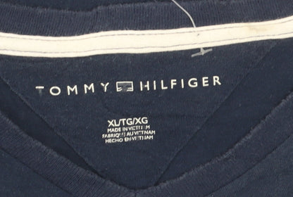 Tommy Hilfiger Men's Blue V-Neck Short Sleeve T-Shirt XL