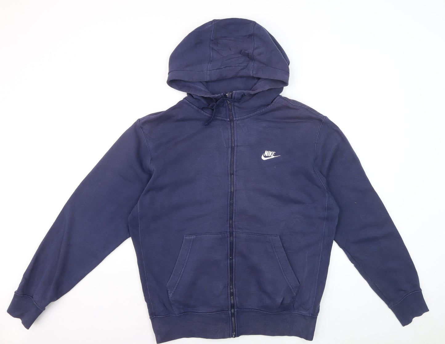 Nike Men's Blue M Full Zip Hoodie with Logo Pockets