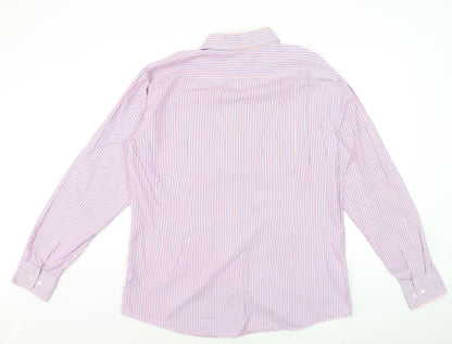Hugo Boss Men's Multicoloured Slim Fit Striped Dress Shirt 17.5in