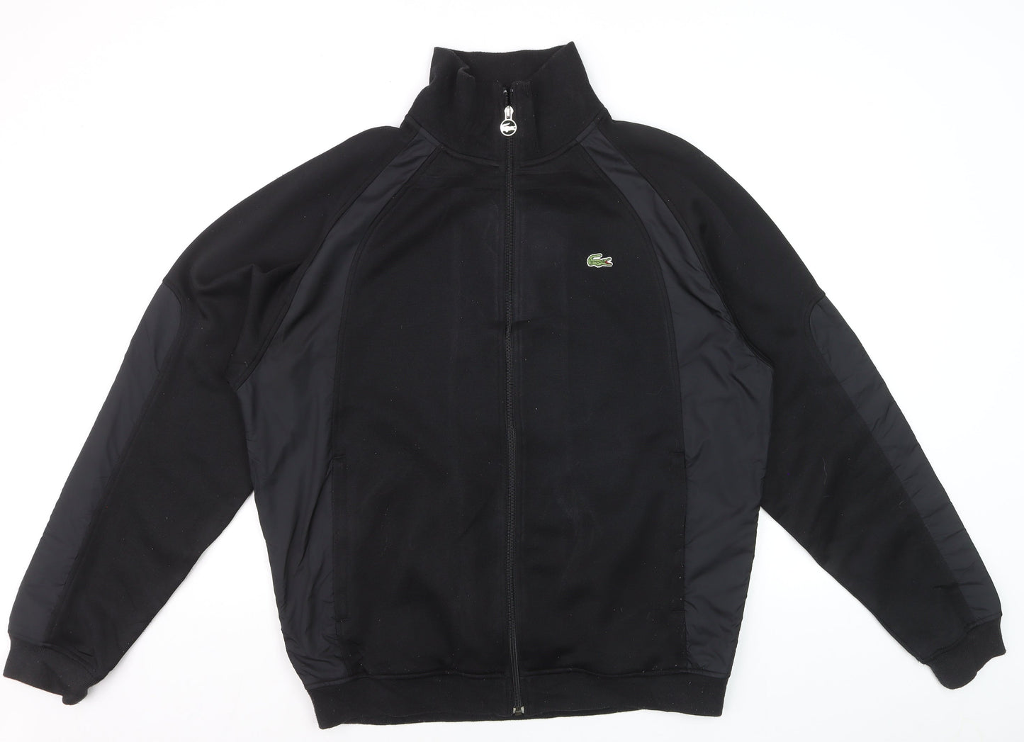 Lacoste Men's Black XL Track Jacket Full Zip Fleece Sportswear