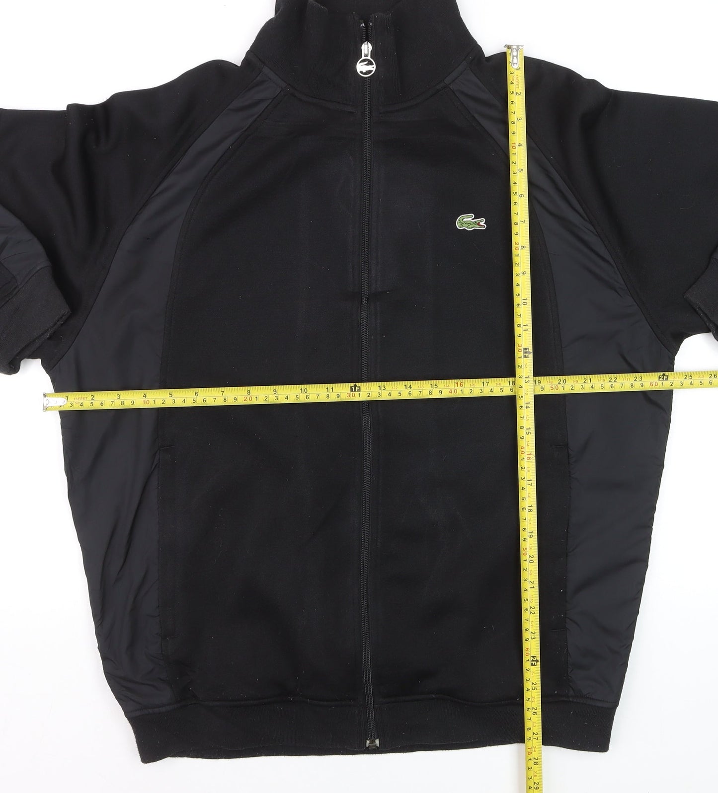 Lacoste Men's Black XL Track Jacket Full Zip Fleece Sportswear