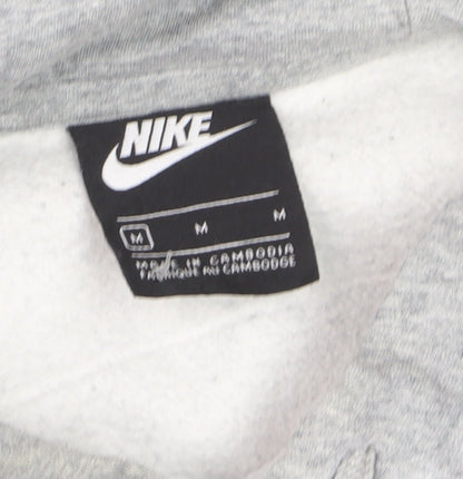 Nike Men's Grey Black Pullover Hoodie M Fleece Sportswear