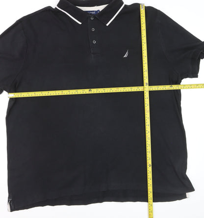Nautica Men's Black 2XL Cotton Polo Shirt Classic Fit