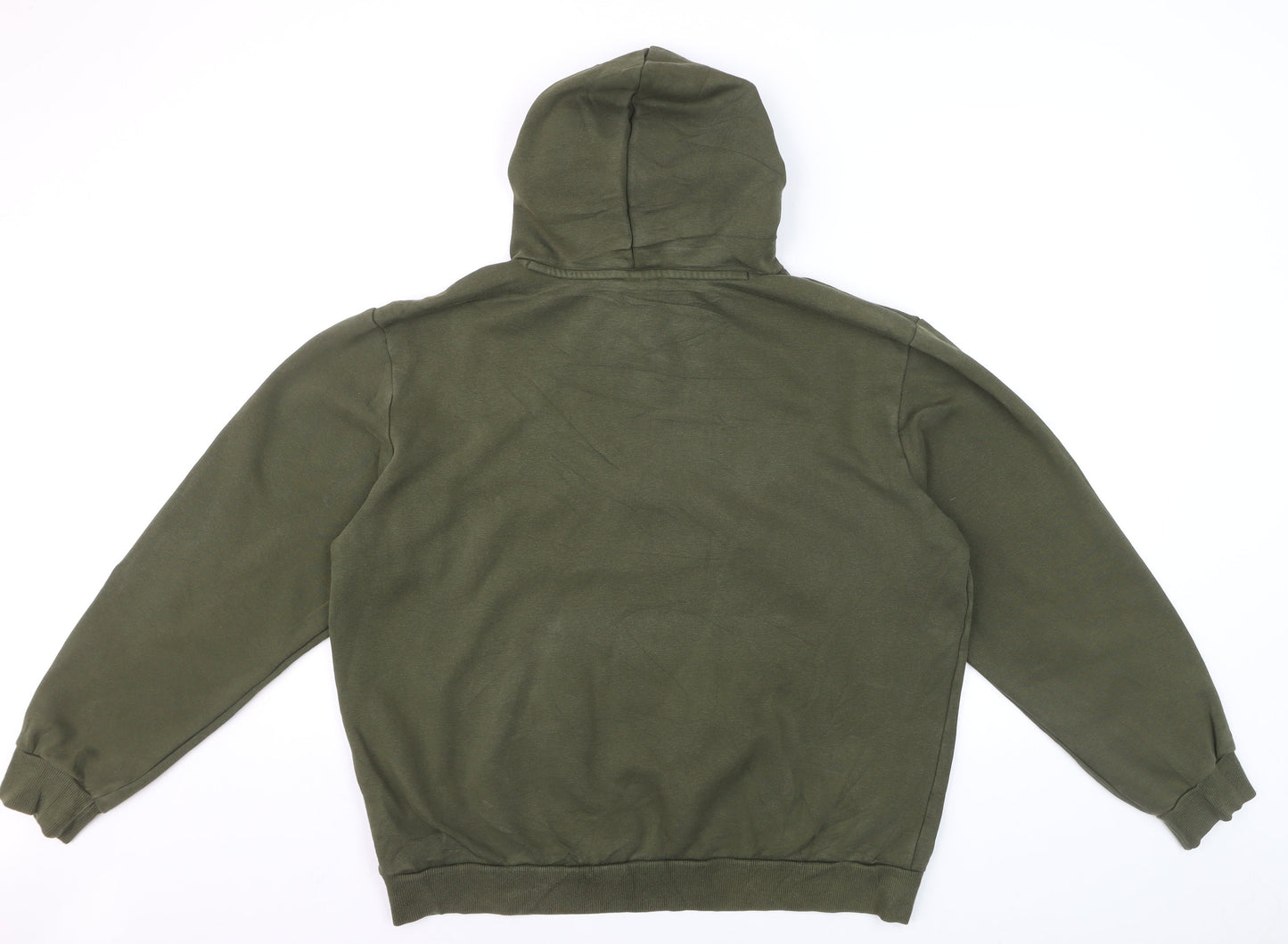 Puma Men's Green Pullover Hoodie Size L Regular Fit Logo Fleece