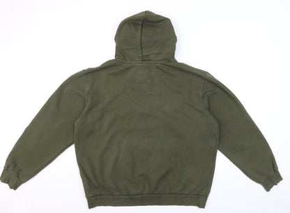Puma Men's Green Pullover Hoodie Size L Regular Fit Logo Fleece
