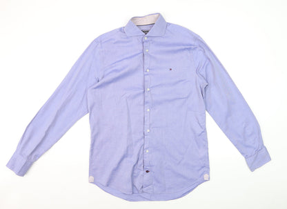 Tommy Hilfiger Men's Blue Fitted Long Sleeve Dress Shirt Size 15.5 39