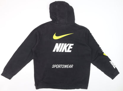 Nike Men's Black XL Pullover Hoodie with Logo Print