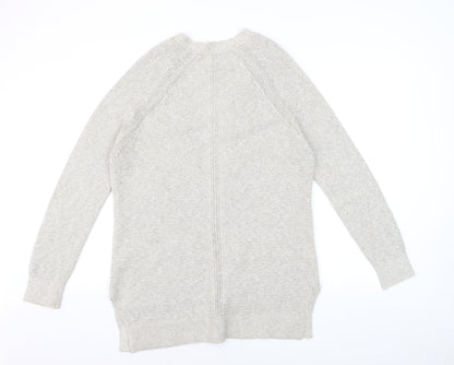 Fat Face Women Beige Knit Long Sleeve Open Cardigan UK 10