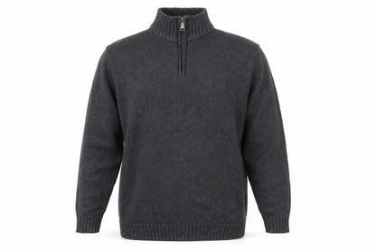 Charles Wilson Men’s Grey 3XL 1/2 Zip Cotton Jumper High Neck Knit