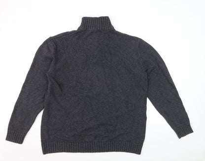 Charles Wilson Men’s Grey 3XL 1/2 Zip Cotton Jumper High Neck Knit