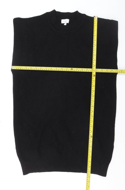Apricot Women's Black Sleeveless Mock Neck Knit Vest M