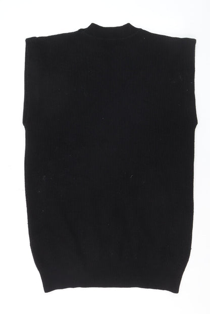 Apricot Women's Black Sleeveless Mock Neck Knit Vest M
