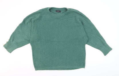 Ellie B Women's Green Crew Neck Long Sleeve Pullover Jumper Size S