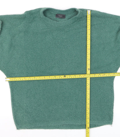 Ellie B Women's Green Crew Neck Long Sleeve Pullover Jumper Size S