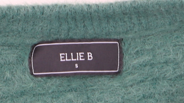Ellie B Women's Green Crew Neck Long Sleeve Pullover Jumper Size S