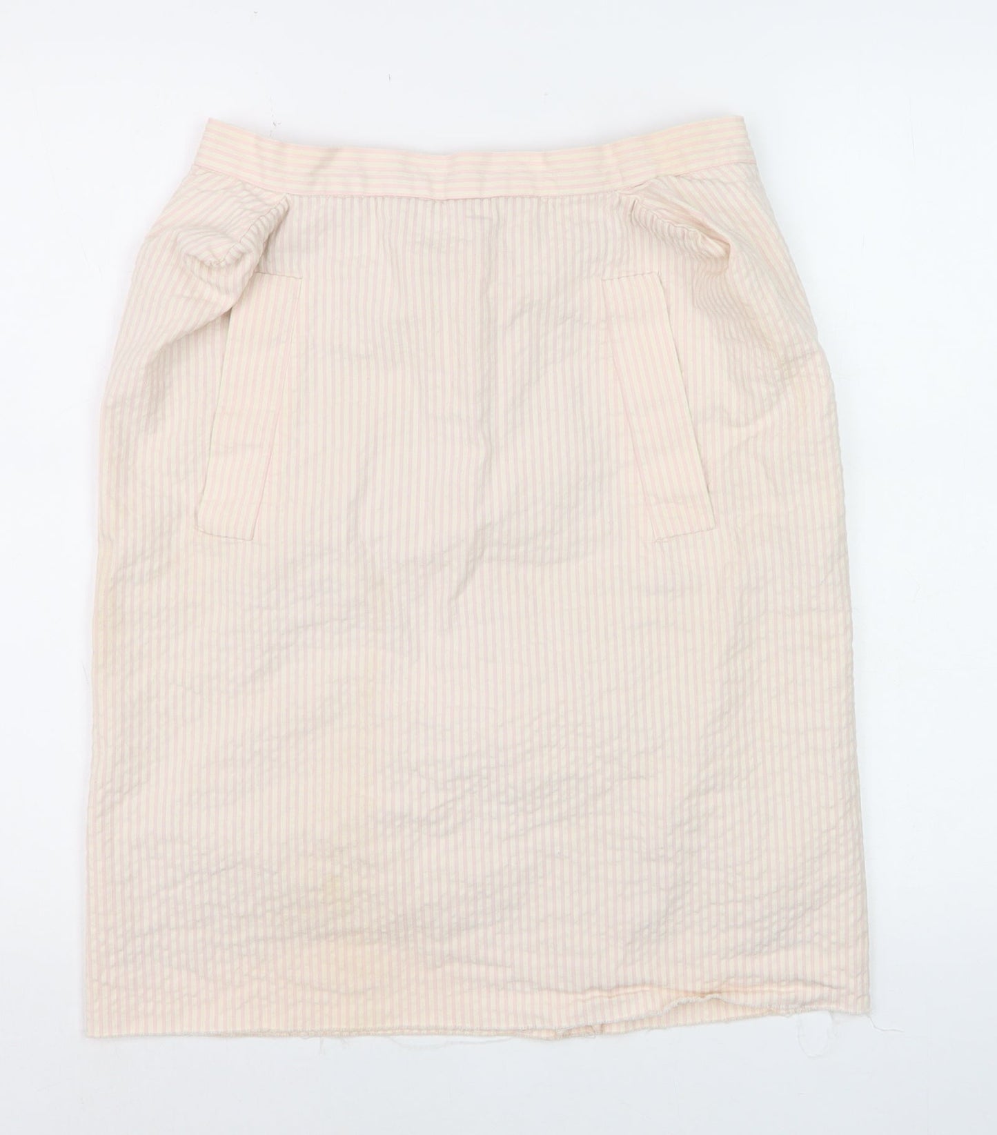 Vivienne Westwood Women Beige Striped Pencil Knee Length Skirt UK 12
