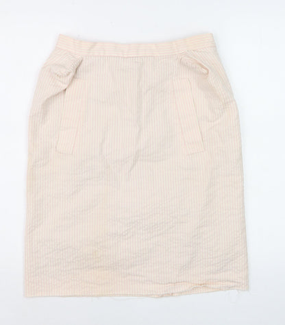 Vivienne Westwood Women Beige Striped Pencil Knee Length Skirt UK 12