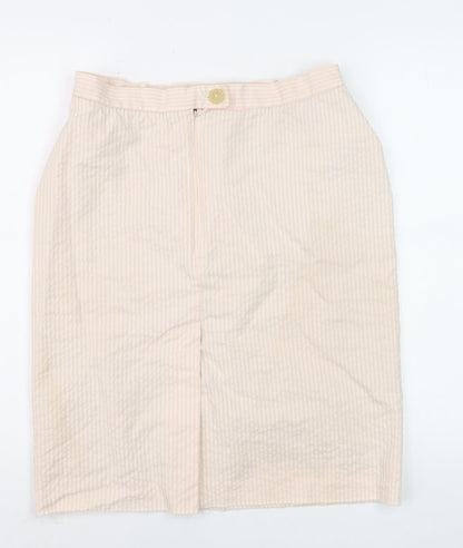 Vivienne Westwood Women Beige Striped Pencil Knee Length Skirt UK 12